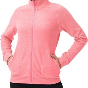 PUZEER Women's Zip Up Fleece Jacket, Long Sleeve Warm Soft Polar Lightweight Coat with Pockets