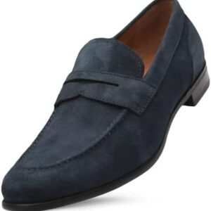 Dunross & Sons Men's Formal Leather Upper, Leather Lined Dress Loafers Shoes