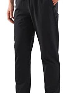 Estepoba Mens Athletic Nylon Slim Fit Zipper Pockets Workout Active Sports Jogger Track Pants