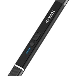Electric Lighter, Candle Lighter, Windproof USB Rechargeable Electronic Plasma Arc Lighter with Safety Lock, Battery Indicator, Long Lighter for Candle, Camping, BBQ, Grill, Fireplace (Matte Black)