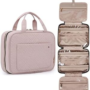 BAGSMART Toiletry Bag Travel Bag with Hanging Hook, Water-resistant Makeup Cosmetic Bag Travel Organizer for Accessories, Shampoo, Full Sized Container, Toiletries