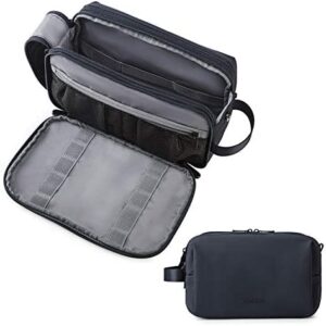 BAGSMART Toiletry Bag for Men, Travel Toiletry Organizer Dopp Kit Water-resistant Shaving Bag for Toiletries Accessories, Black