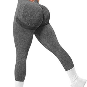 MOHUACHI Women Ribbed Seamless Leggings High Waisted Workout Gym Yoga Pants Scrunch Butt Tights