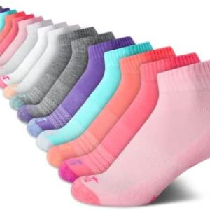 Avia Girls' Socks - 20 Pack Performance Cushion Quarter Cut Socks