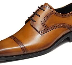 FRASOICUS Mens Genuine Leather Dress Shoes Oxford Formal Dress Shoes for Men