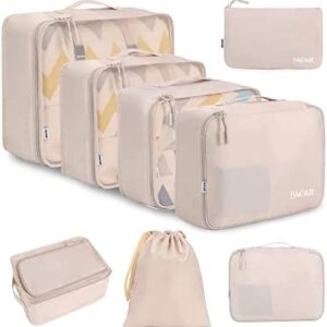BAGAIL 8 Set Packing Cubes Luggage Packing Organizers for Travel Accessories