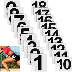 Jexine 450 Pcs 1-18 Athletes Hip Numbers 25 Set Each in Sequence 1 Thru 18 Track and Field Competitor Numbers Flexible Self Sticking Waterproof Vinyl Number Stickers for Signs Mailbox School Business