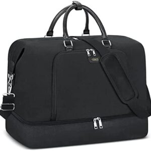Travel Weekender Bag for Women Overnight Bag with Shoe Compartment Oversized Travel Duffel Bag Carry On Tote with Trolley Sleeve 21" for Weekend Travel Business Trip