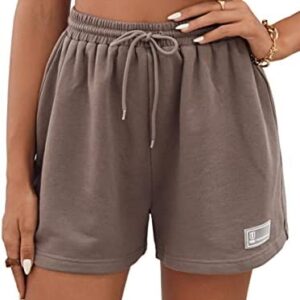 MakeMeChic Women's Casual Drawstring Waist Sweat Shorts Running Track Shorts