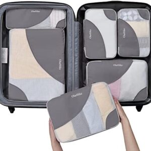 OlarHike 6 Set Packing Cubes for Travel, 4 Various Sizes(Large,Medium,Small,Slim), Luggage Organizer Bags for Travel Accessories Travel Essentials, Travel Cubes for Carry on Suitcases
