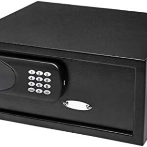 Amazon Basics Hotel Safe, Electronic Lock, Black, 0.8 Cubic Feet