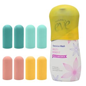 8 Pack Elastic Sleeves for Leak Proofing Travel, Silicone Bottle Covers for Travel, Accessories for Luggage for Women Men, Travel Size Toiletries, Leak Proof Sleeves for Container, Colorful