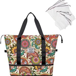 NPBAG Women Travel Duffel Bag, Large Expandable Weekender Carry-on Tote, Gym Workout Bag, Overnight Bag, Mommy Hospital Bag for Labor and Delivery
