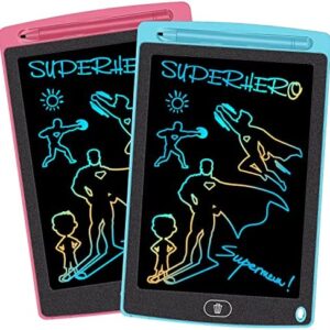 2 Pack LCD Writing Tablet Kids Toy, Electronic Graphics Drawing Pads, Doodle & Scribbler Boards, Digital Handwriting Pad, Educational & Learning Toy for 3-7 Years Old Kids - 8.5 in (Blue & Pink)