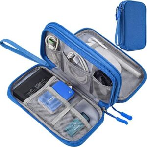 Electronics Accessories Organizer Pouch Bag, Electronic Organizer Travel Universal Cable Organizer Electronics Accessories Bag for Cable, Charger, Phone, SD Card, Business Travel Gadget Bag (Blue)