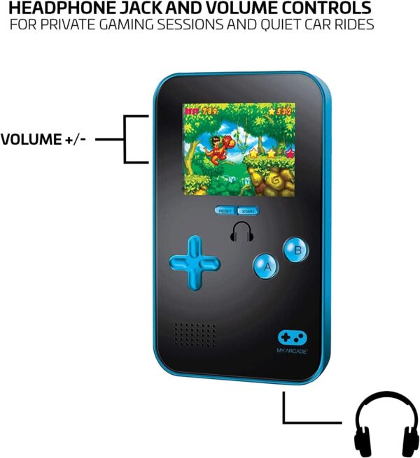 My Arcade Go Gamer Portable - Handheld Gaming System - 300 Retro Style Games - Battery Powered - Full Color Display - Volume Buttons - Headphone Jack - Electronic Games - Image 5