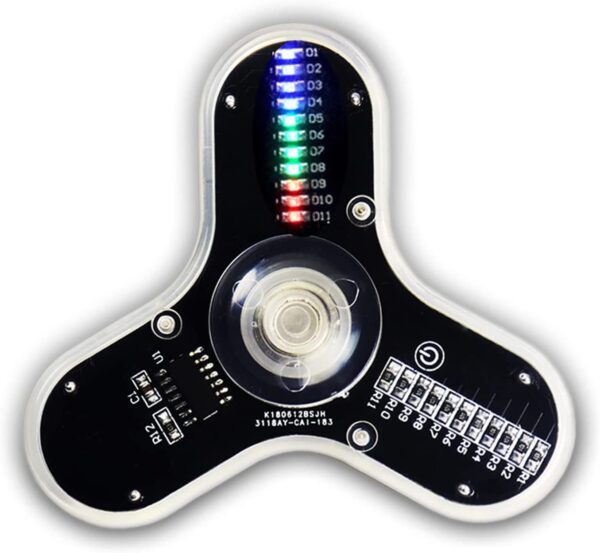 3 Leaves LED Rotating Gyroscope DIY Kit Soldering Project Electronics Kit Soldering Practice Kit for Kids Adult ISolderStore