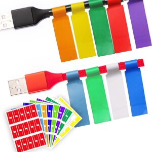 270 PCS Cable Labels, 9 Colors Waterproof Cable Tags Wire Labels for Cable Management, Cord Labels Can Write On, Self Adhesive Wire Labels Printable for Laser Printer and Handwriting