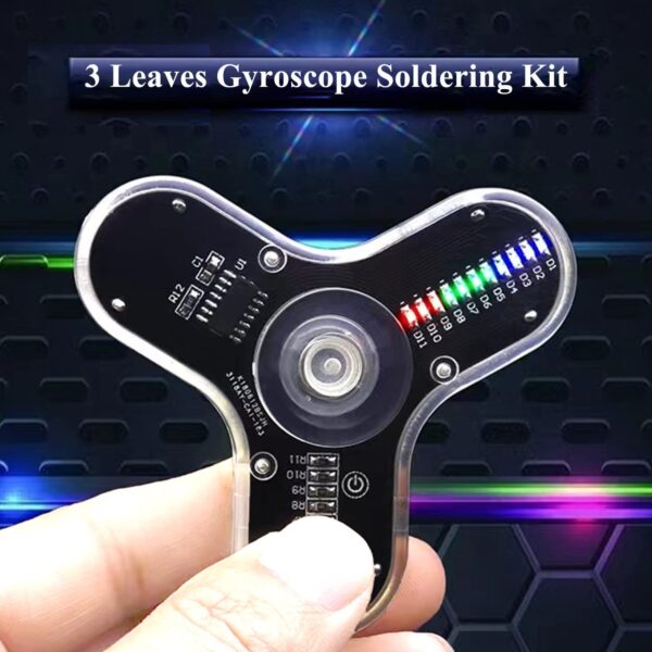 3 Leaves LED Rotating Gyroscope DIY Kit Soldering Project Electronics Kit Soldering Practice Kit for Kids Adult ISolderStore - Image 6