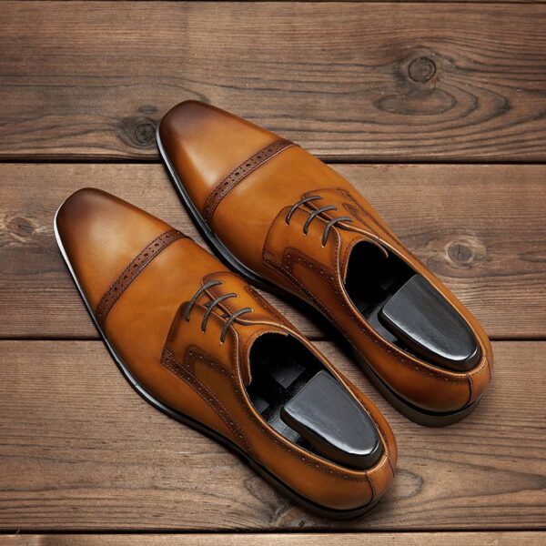 FRASOICUS Mens Genuine Leather Dress Shoes Oxford Formal Dress Shoes for Men - Image 4
