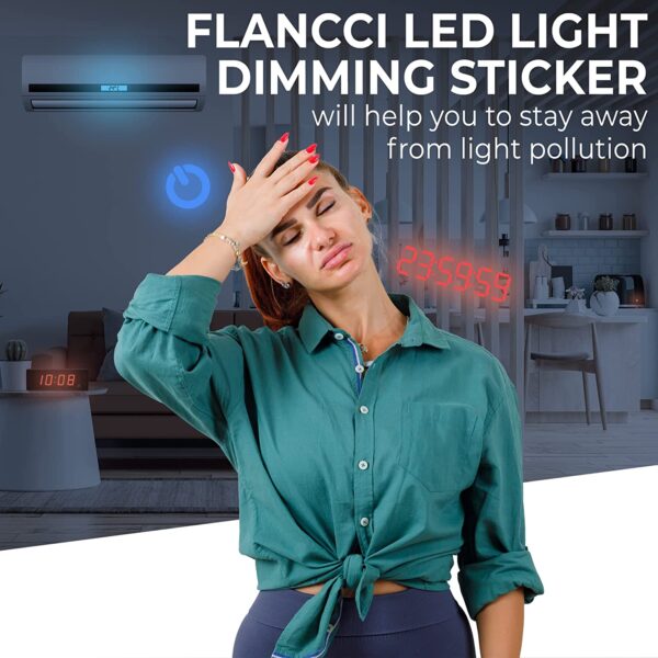 FLANCCI LED Light Blocking Stickers, Light Dimming LED Filters, (2 Sheets) Dimming Sheets for Routers, LED Covers Blackout, Dimming 50% ~ 80% of LED Lights, (2Sheets = 1 Cut Out + 1 Uncut) - Image 4